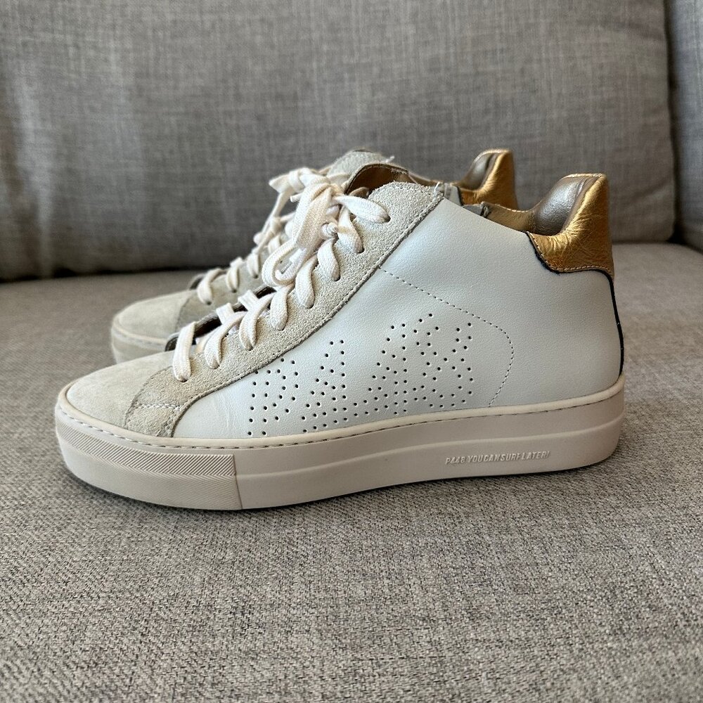 P448 sneaker with gold heel